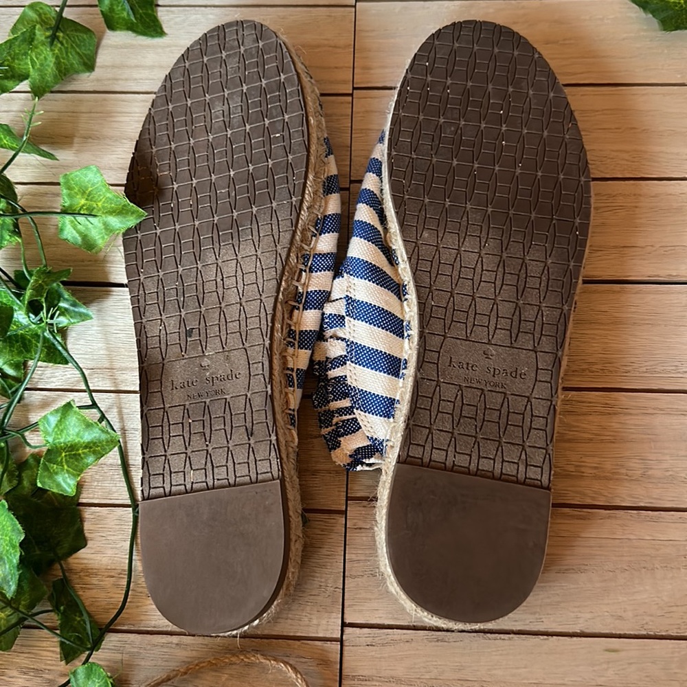 Kate spade espadrilles- flats nautical beach worn but okay shape Vacation time! - Picture 6 of 8
